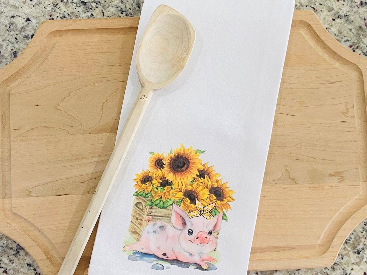 Sunflower Pig Kitchen Towel