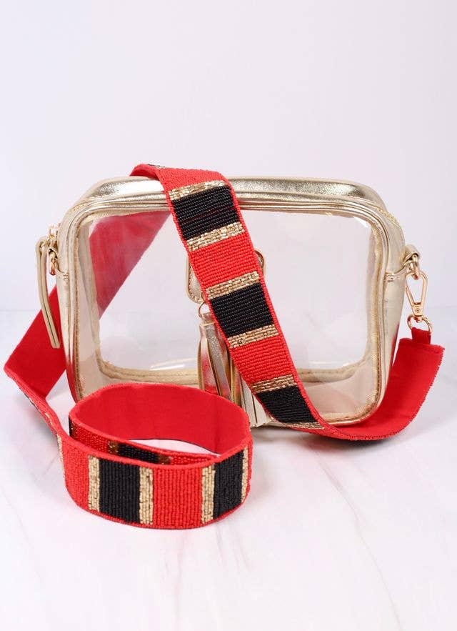 Stadium Striped Strap RED BLACK: Default