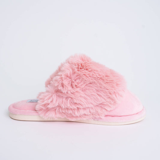 Faceplant Furry Slippers: Pink / Medium