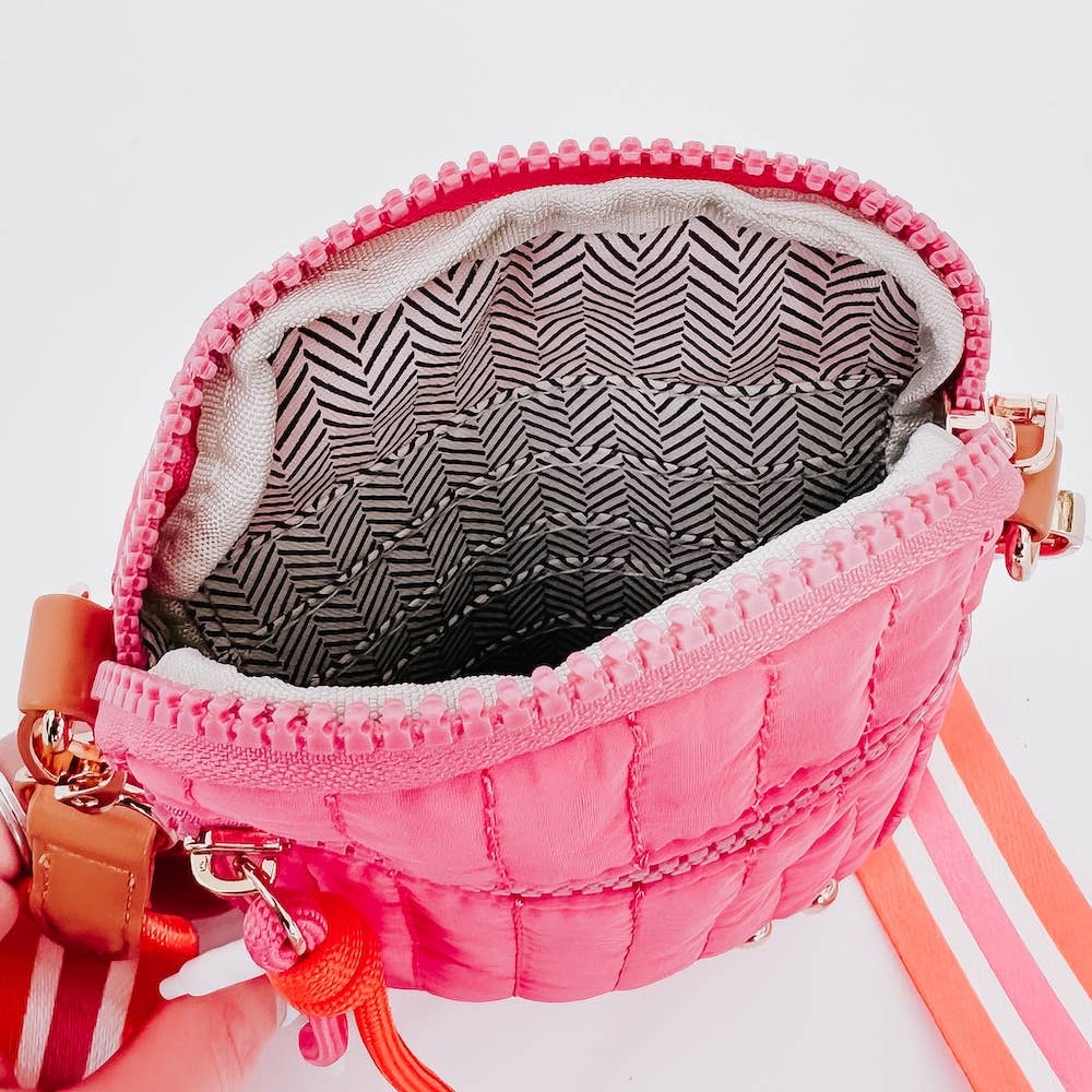 Starlette Quilted Crossbody Bag: Cream