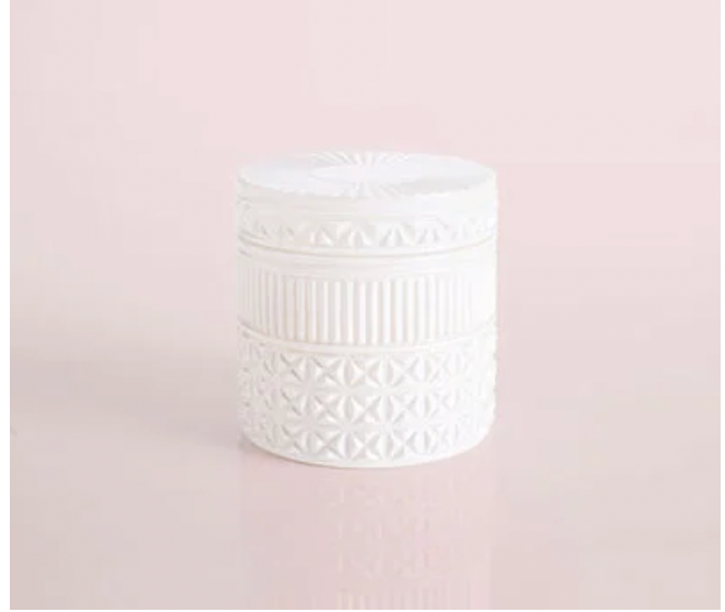 White Gilded Muse Faceted Jar Candle Volcano