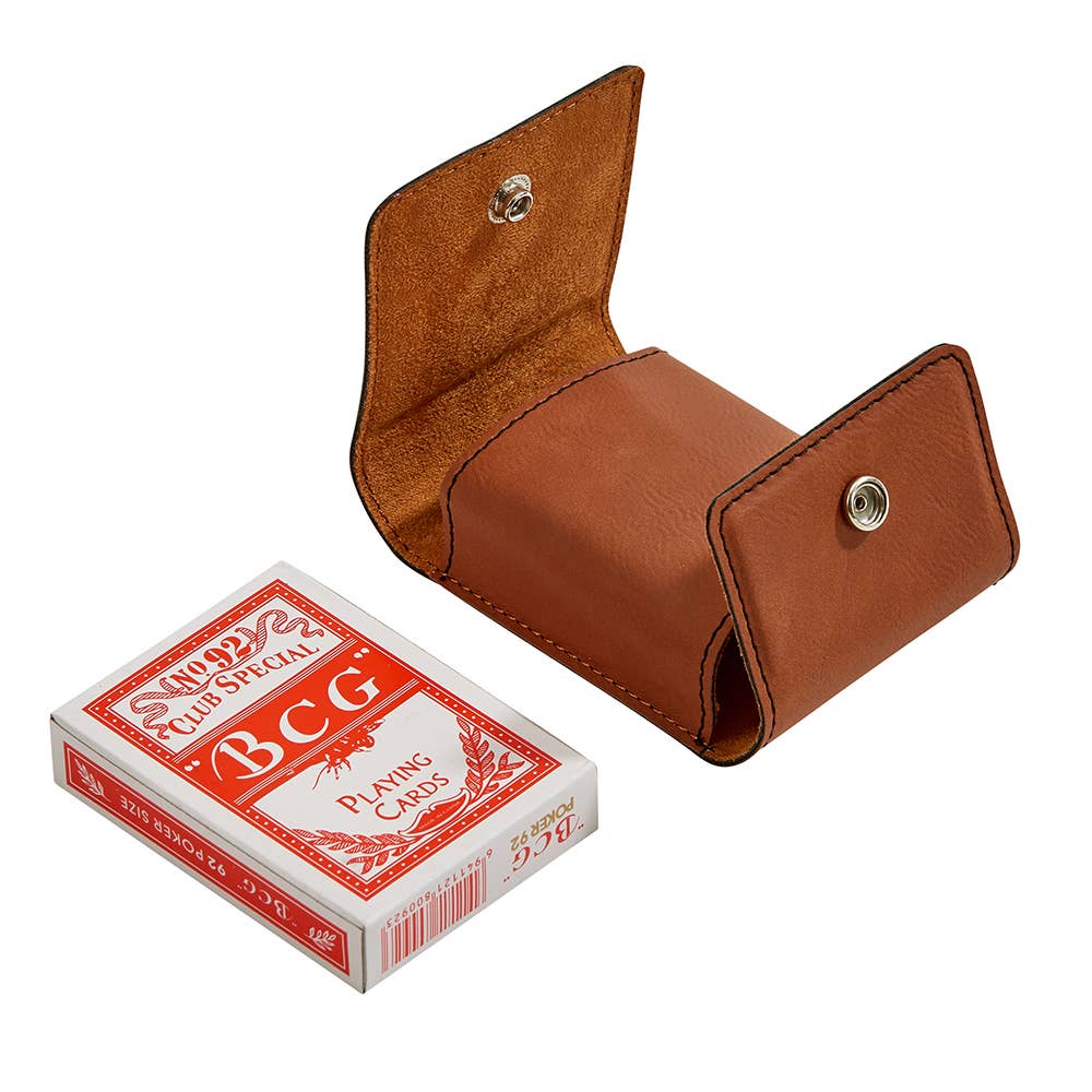 Leatherette Playing Cards Case Caramel
