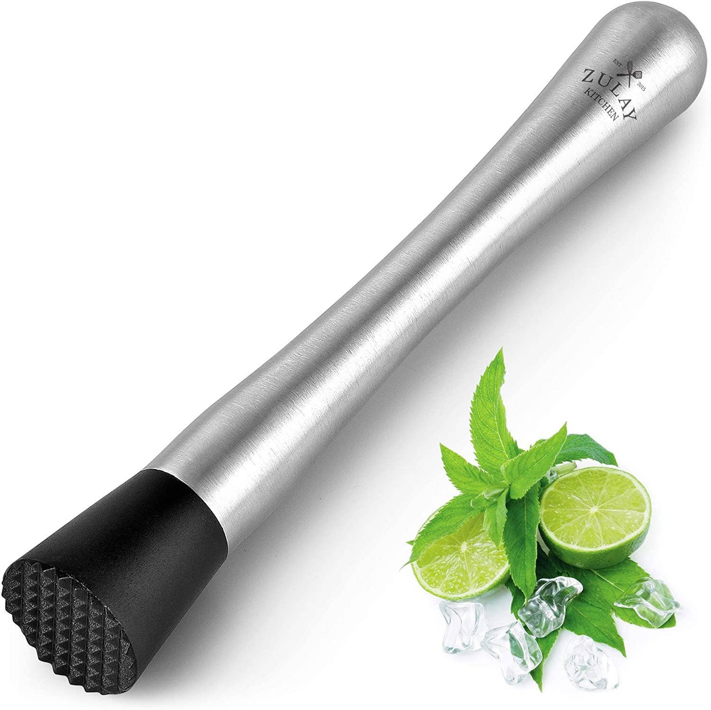 Zulay Kitchen - Professional Cocktail Muddler With Grooved Nylon Head