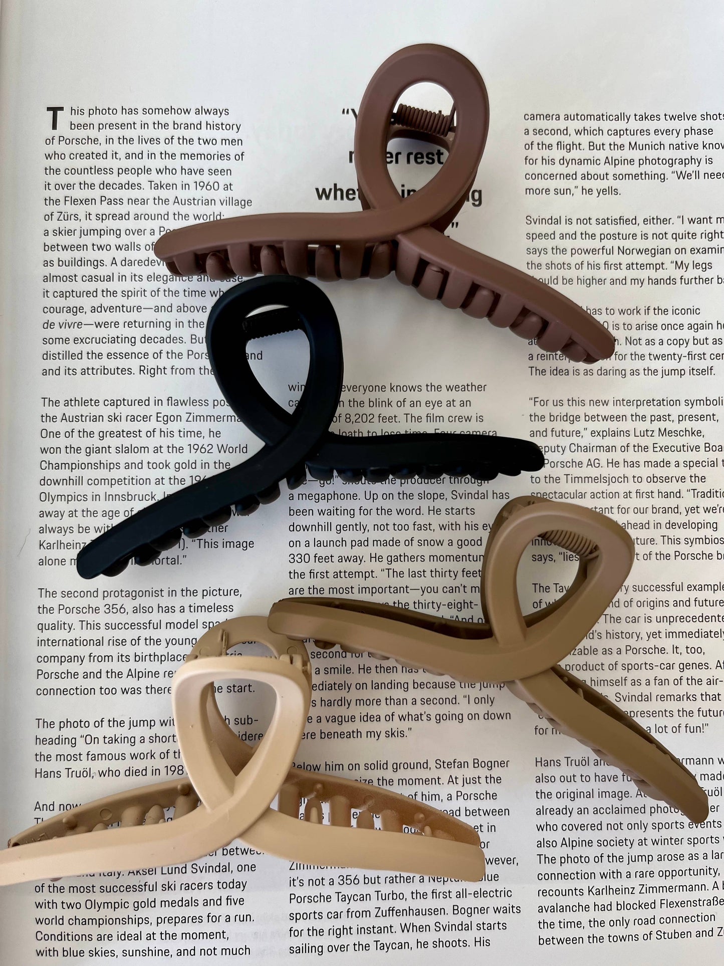 Coffee Hair Claw Clips Spa Salon