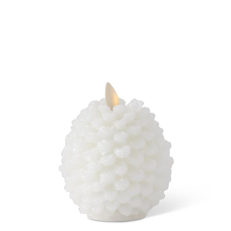 Pinecone White Candle