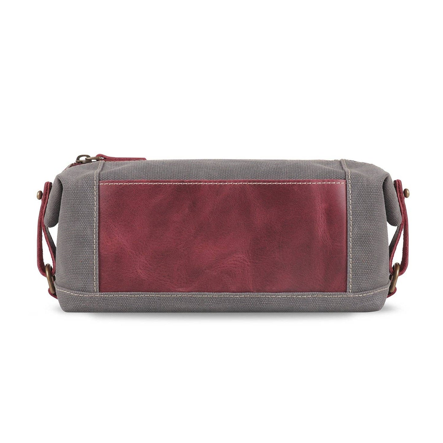 Leather Toiletry Bag Top Grain Leather and Canvas Dopp KIt