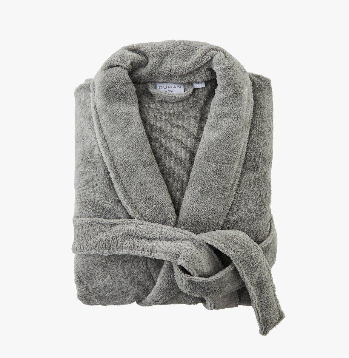 Turkish Velour Robe: Gray / One Size Fits Most