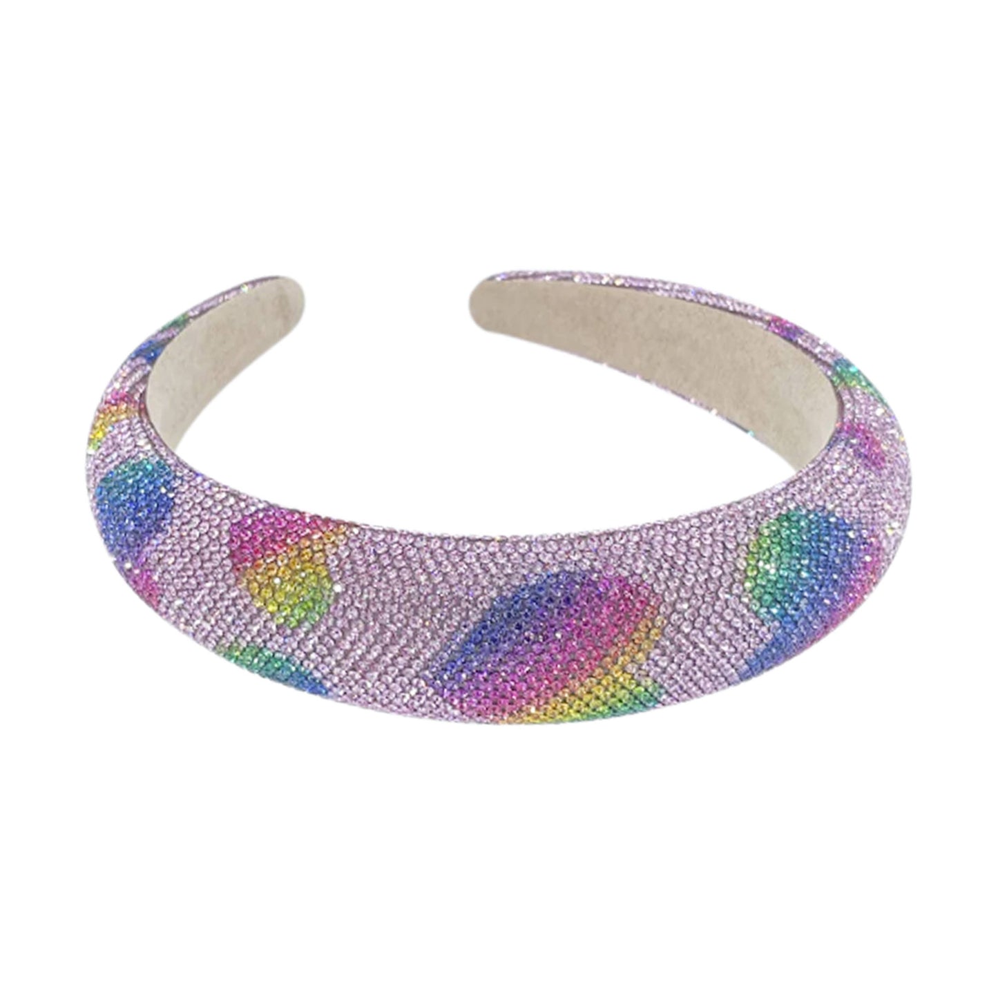 Girls Rhinestone Rainbow Heart Headband - 2 Colors!: White