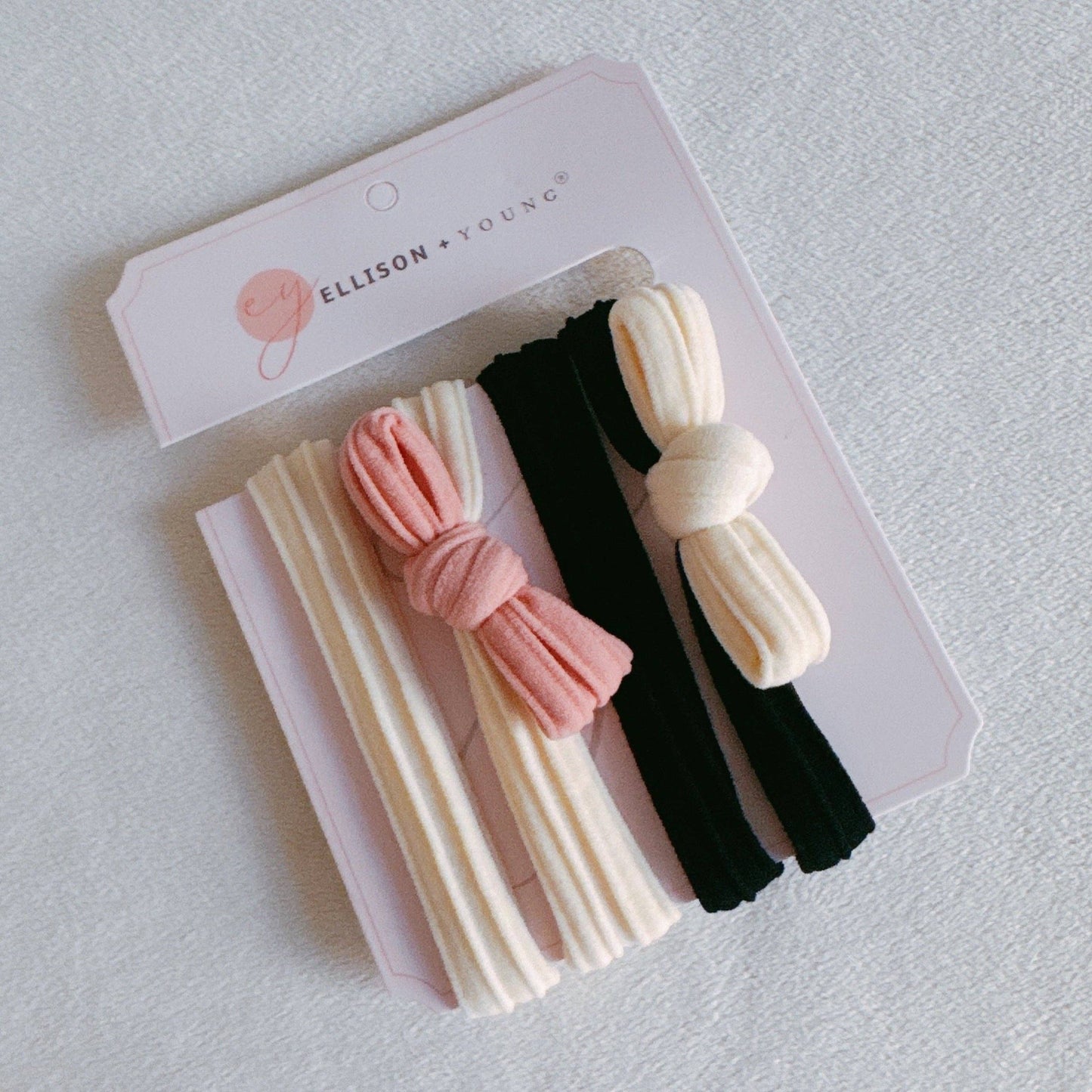 Tied In Bow Daily Hair Ties Set Of 4: Black