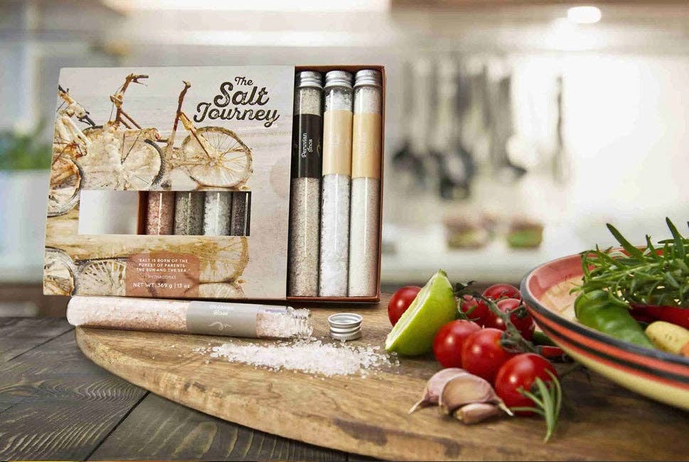 The Salt Journey | Globally Sourced Salt Sampler Collection | Gourmet Salt Seasoning Set | Grinder and Spice Jar Refill | 8-Pack Gift Set