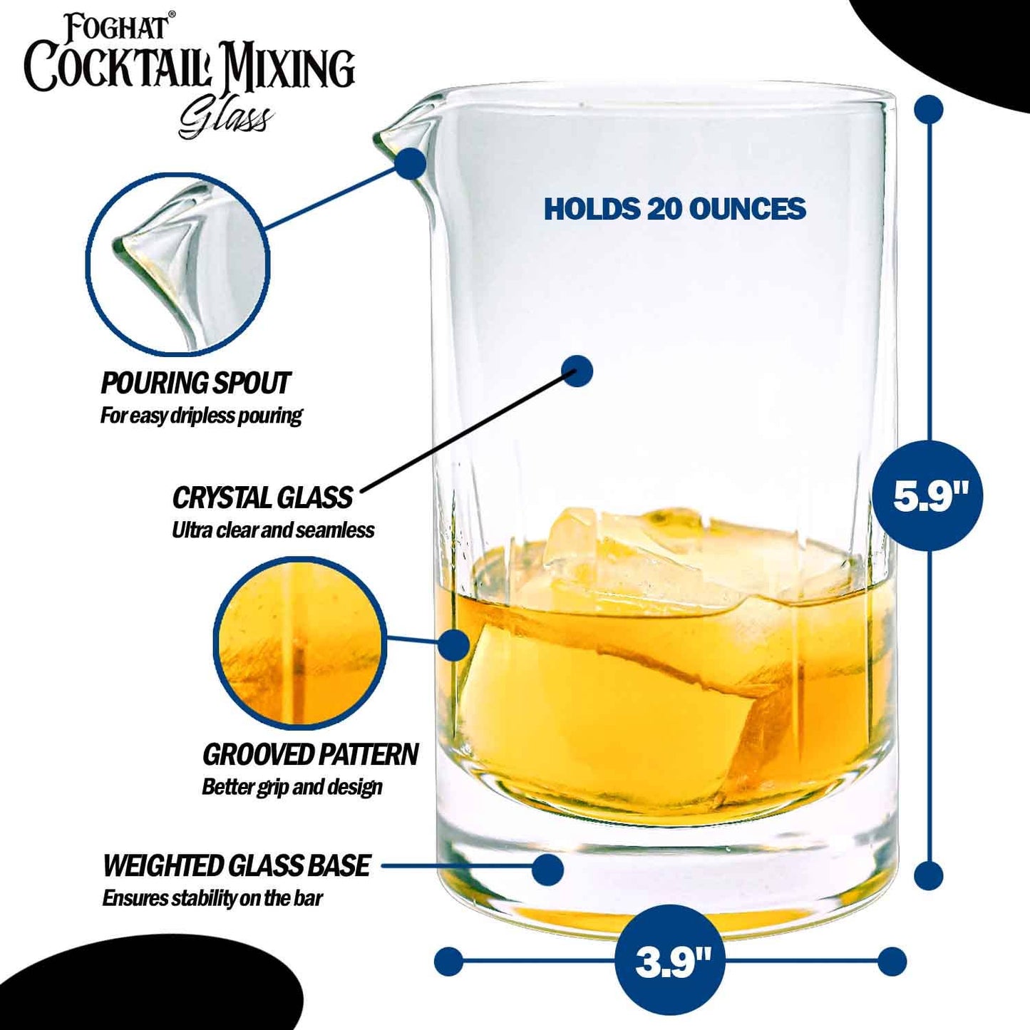 Foghat Cocktail Mixing Glass