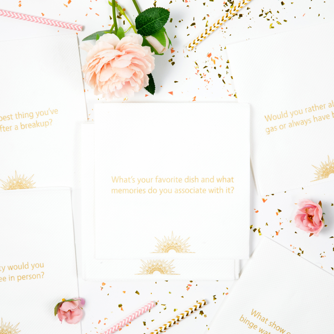 Everyday Conversation Starter Napkins | Hostess Gift Idea: Cocktail / 50 Pack