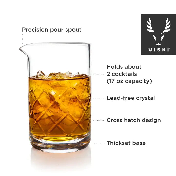 Viski Professional Crystal Cocktail Mixing Glass