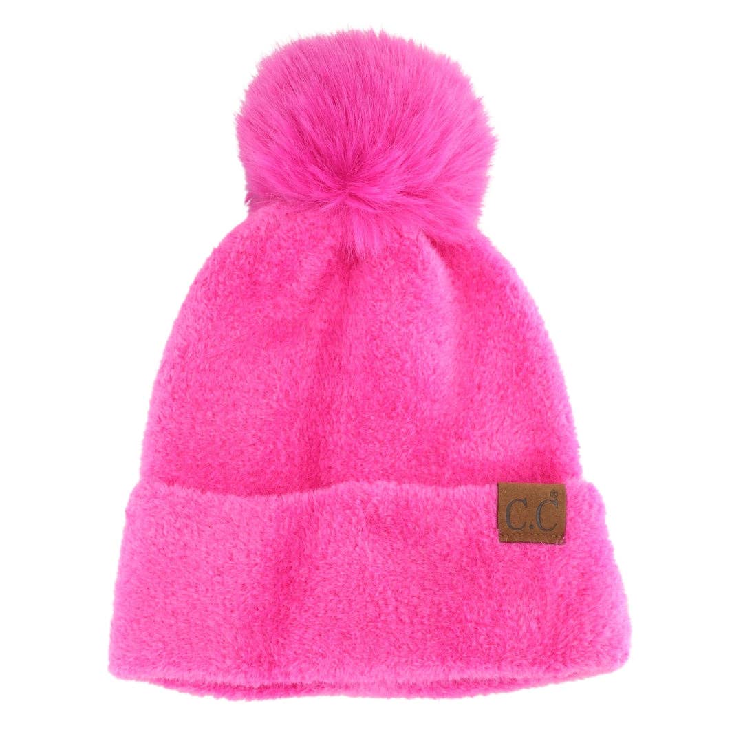 Plush Chenille Pom C.C Beanie