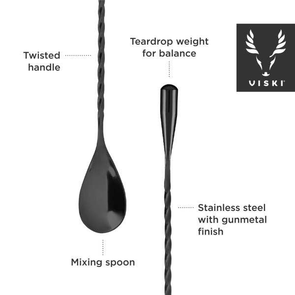 Warren™ Black Gunmetal-Plated Weighted Barspoon