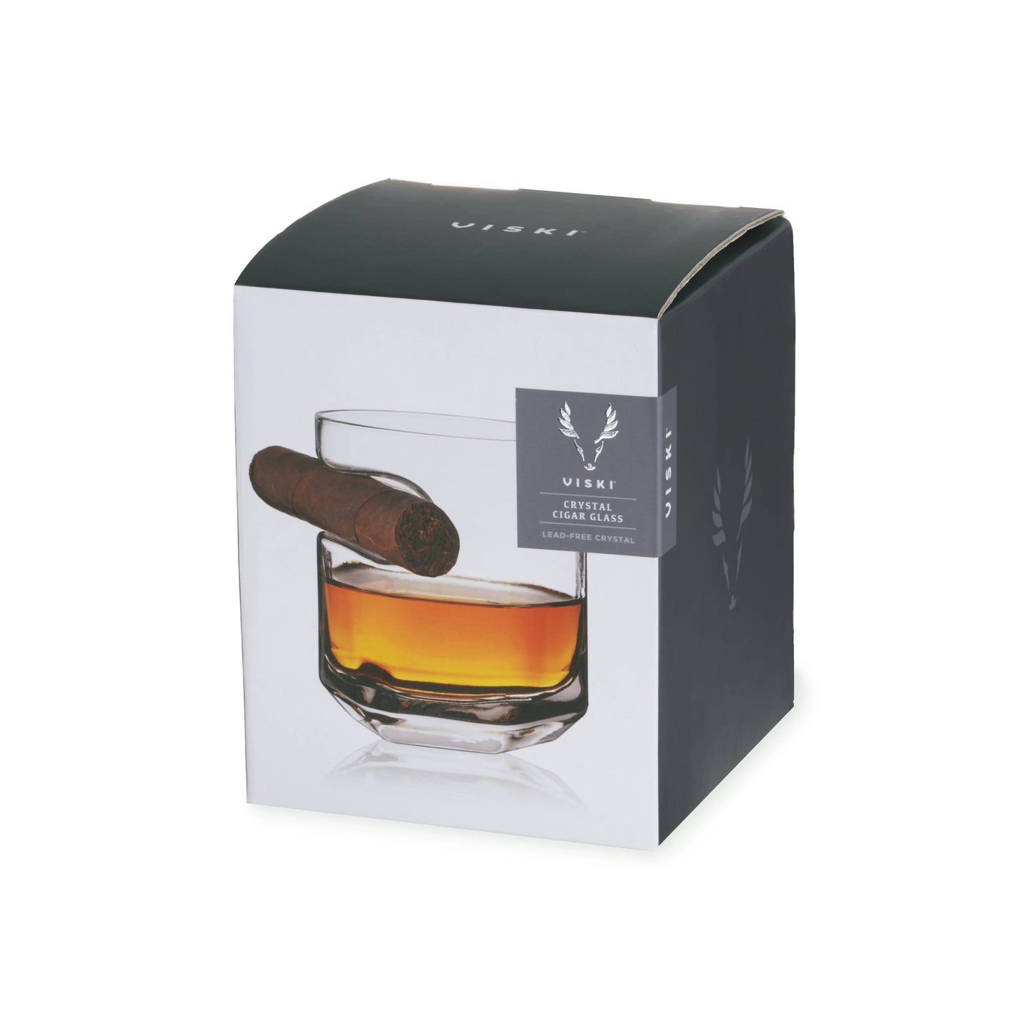 Raye™ Crystal Whiskey Glass w/ Built-in Cigar Holder