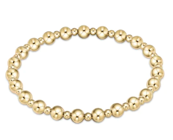 Classic Grateful Pattern Bead Bracelet - Gold