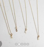 16" Necklace Gold w/Letter A