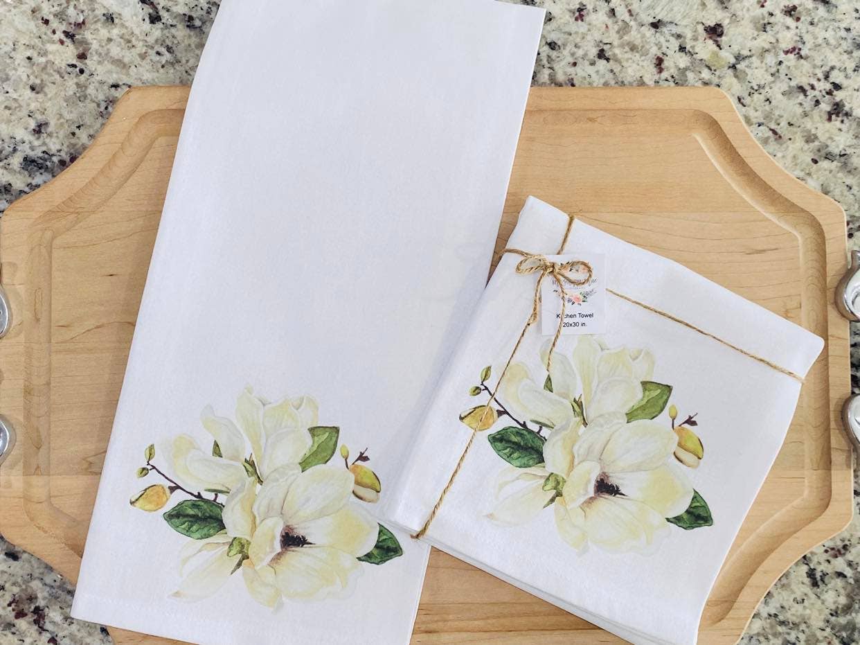 Magnolia Flower Kitchen Towel