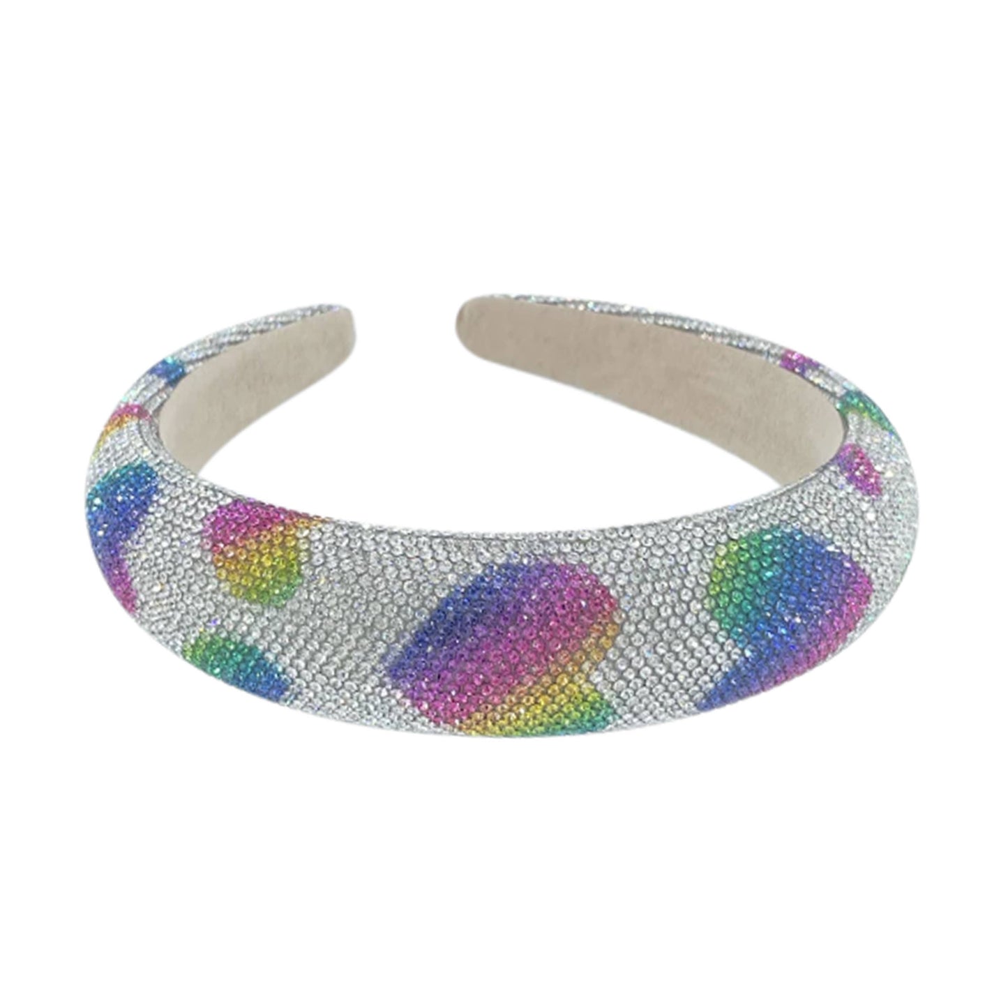 Girls Rhinestone Rainbow Heart Headband - 2 Colors!: White