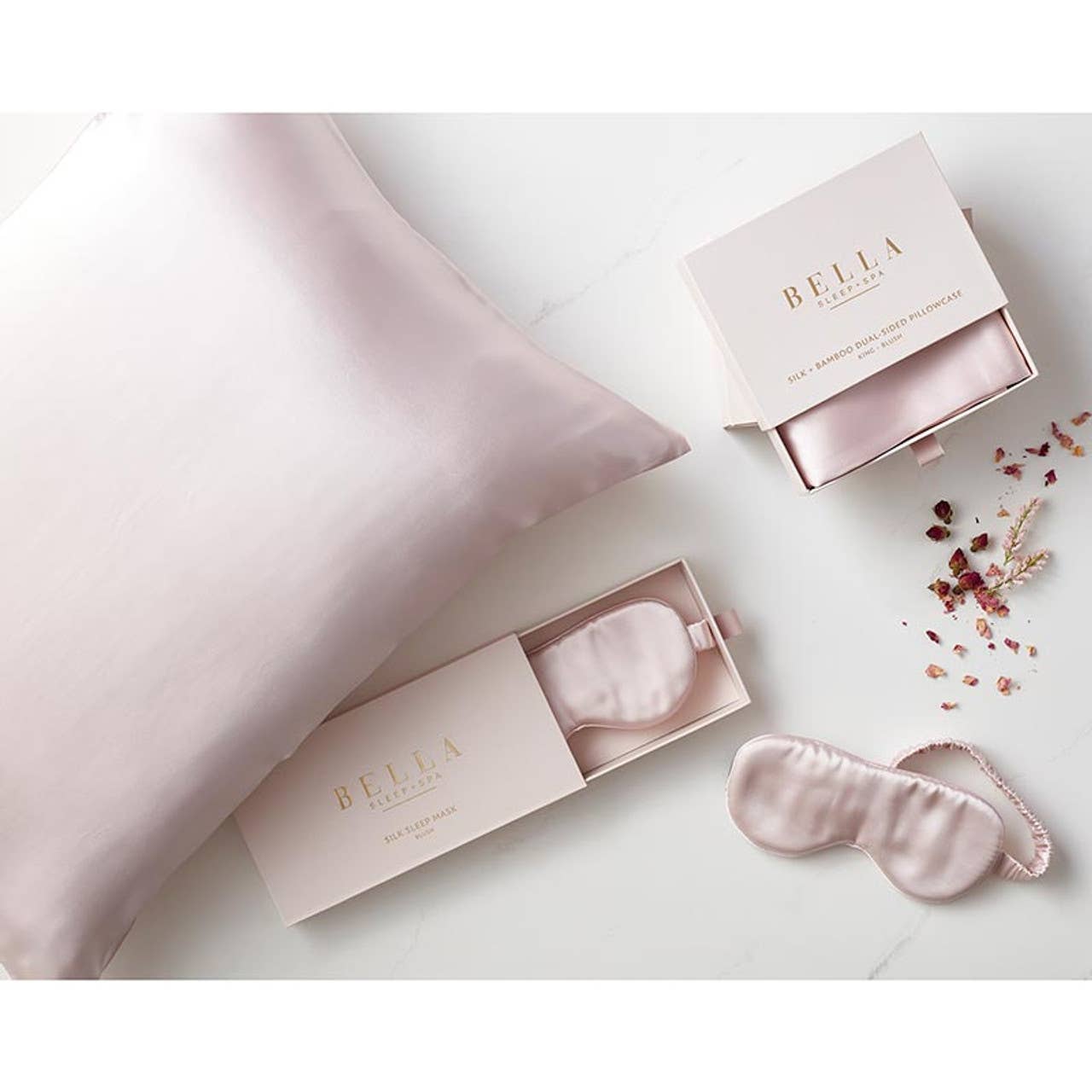 Dual-Sided Silk + Bamboo Pillowcase - Standard - Blush