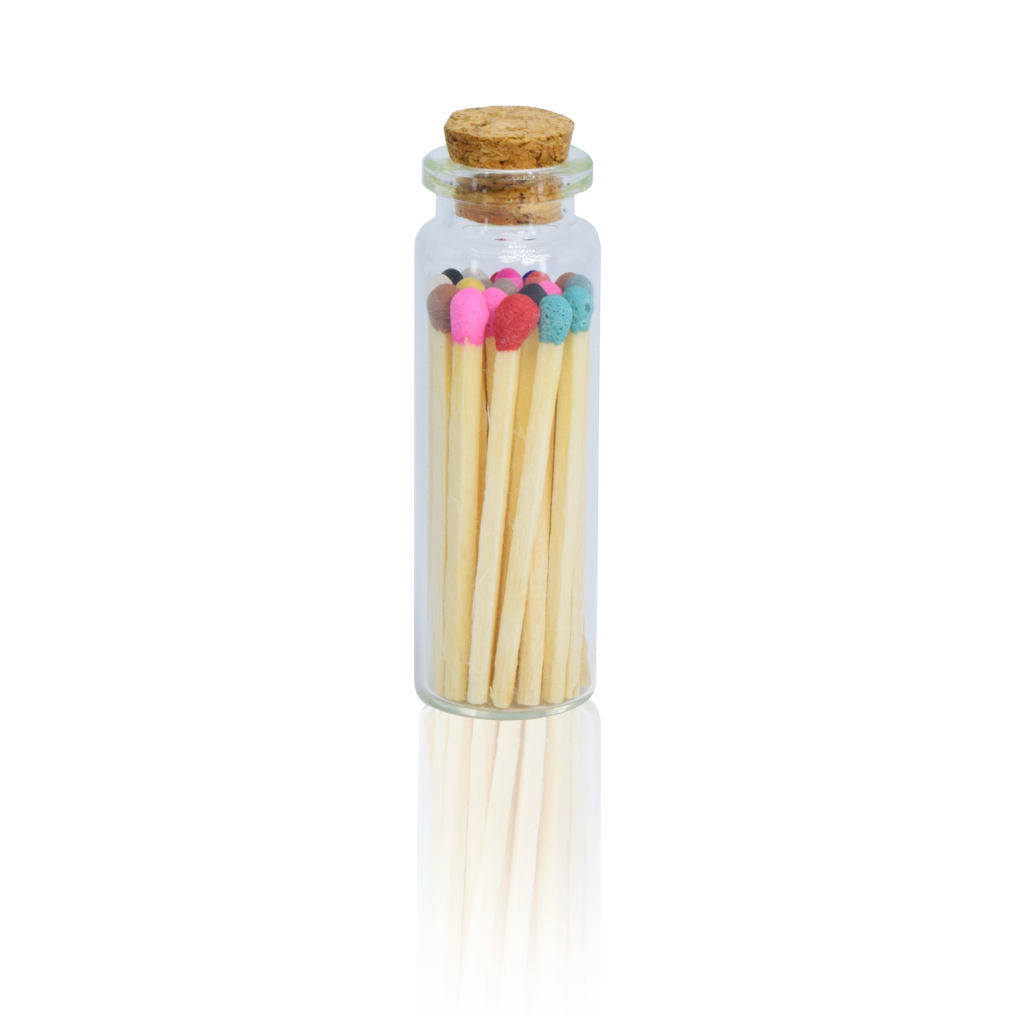 Small Match Bottles - Safety Matches in Jars with Striker: Mixed Colors / 20 Matchsticks Jar