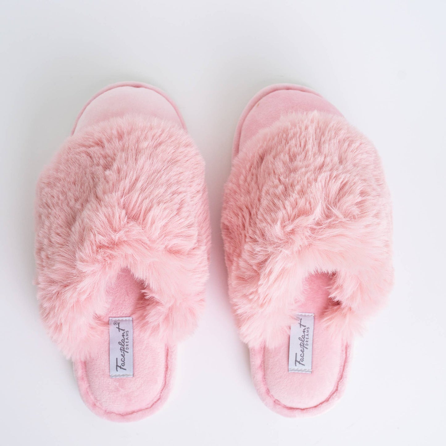 Faceplant Furry Slippers: Pink / Medium