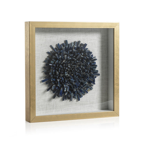 Gold Framed Blue Lapis Flower 16" x 16"