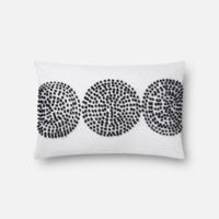 White Pillow with Black Circular Stitch
