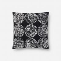 Black Pillow with White Stitch Circles