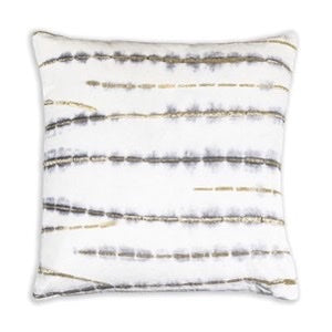 Pillow Ivory/Grey w/silver beadwork
