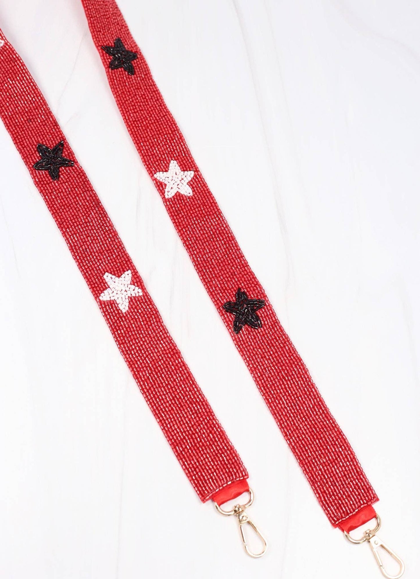 Stetson Star Beaded Crossbody Strap RED BLACK WHITE