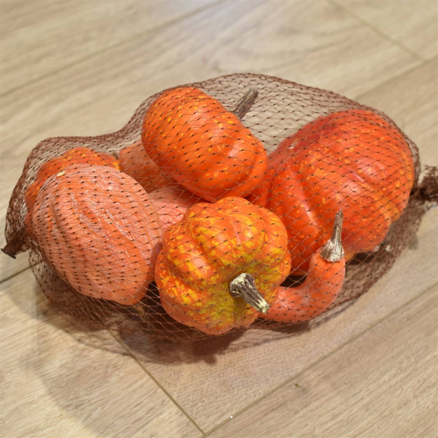 David Christopher's Collection - Vibrant Harvest Mixed Size Orange Pumpkin Mesh Bag