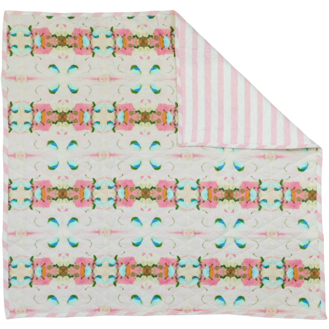 Laura Park Designs - Monet's Garden Pink Baby Blanket