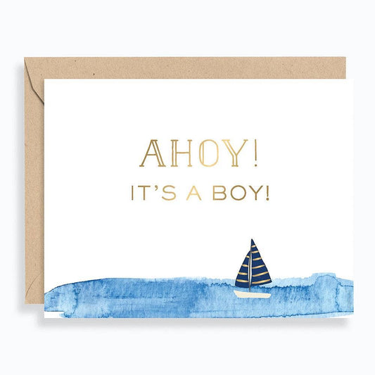 Ahoy its a Boy Baby Greeting Card