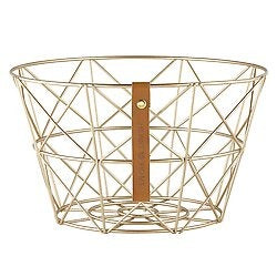 12x12 Circle Wire Basket - Gold
