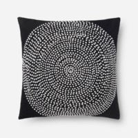 Black Pillow with White Circular Stitch