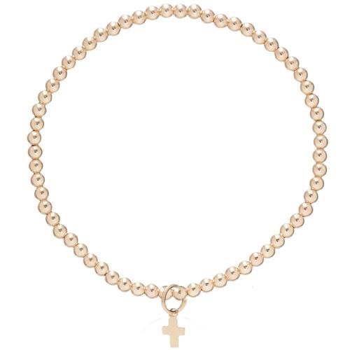 Classic Gold Bead Bracelet - Signature Cross Gold Charm