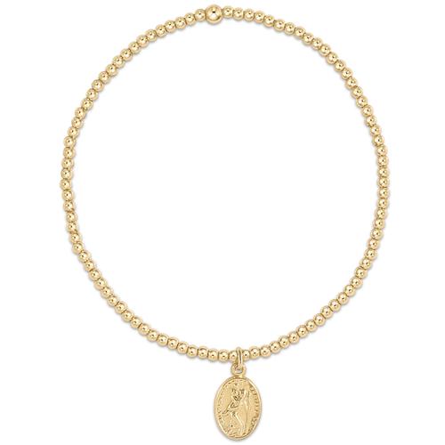 Classic Gold Bead Bracelet - Protection Gold Disc