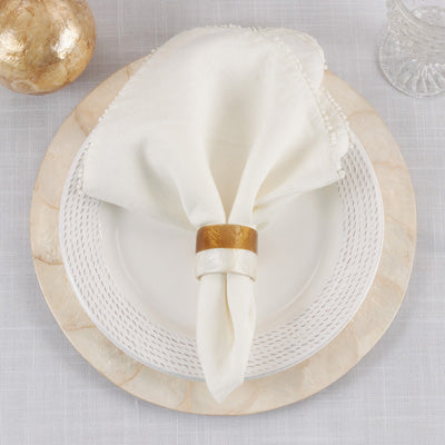 Capiz Napkin Ring w/ Gold SET