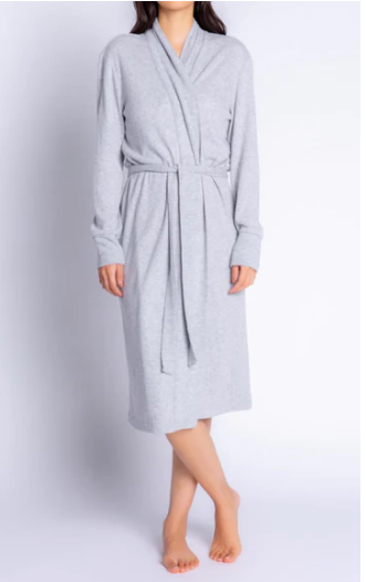 Textured Essential Robe - Grey