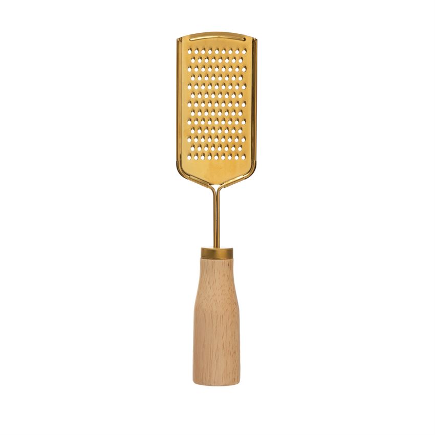 Standing Stainless Steel Grater with Wood Handle