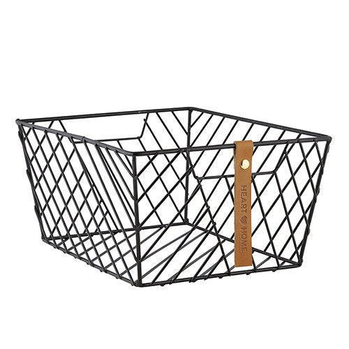 13x9 Rectangle Wire Basket - Black