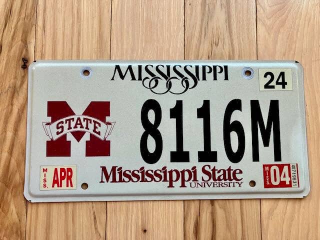 RusticPlates - 2004 Mississippi State University License Plate