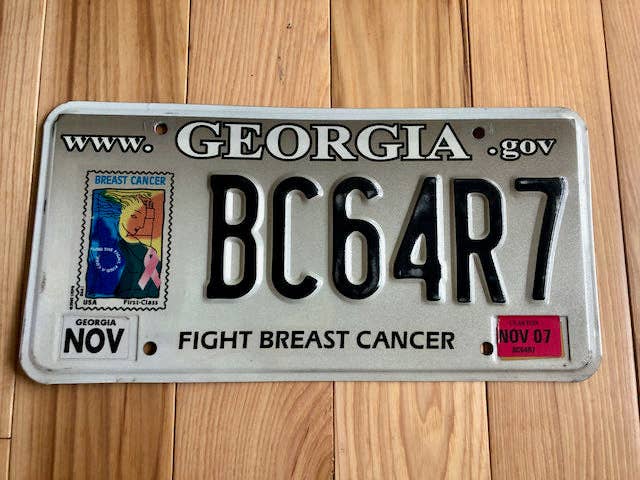 RusticPlates - Georgia Fight Breast Cancer License Plate